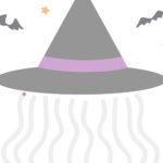 運筆（なぞり書き）、ハロウィンの魔女の髪の毛、知育プリント、ダウンロード無料