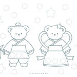 七夕の塗り絵、知育プリント