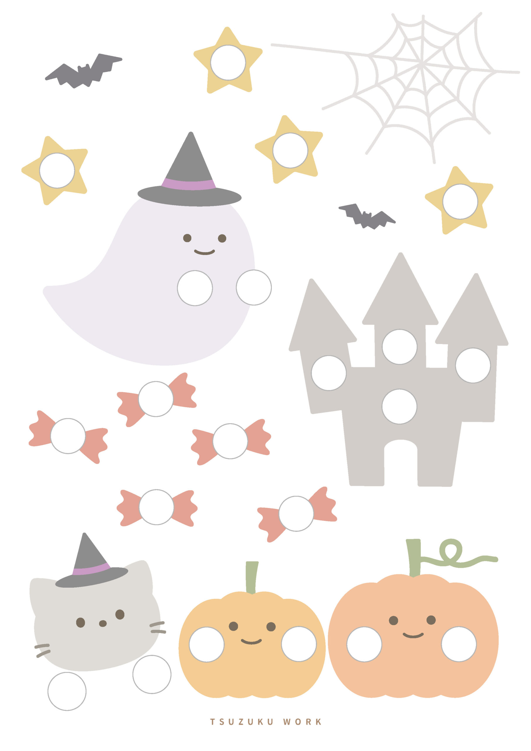ハロウィンのシール貼り台紙