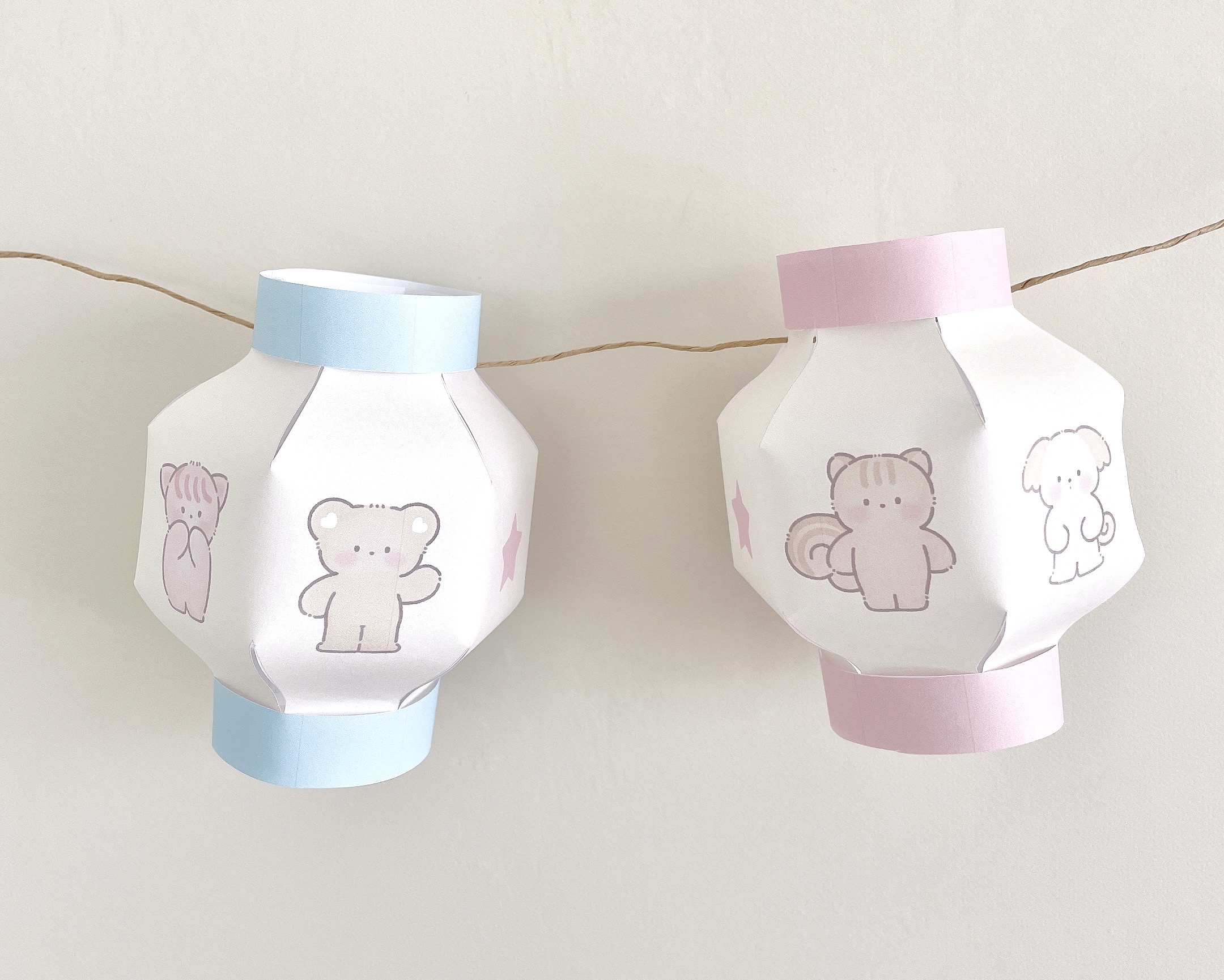ふみゅんの無料工作プリント、お祭りちょうちん