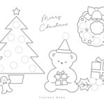 クリスマスのぬりえ・塗り絵・かわいい・無料