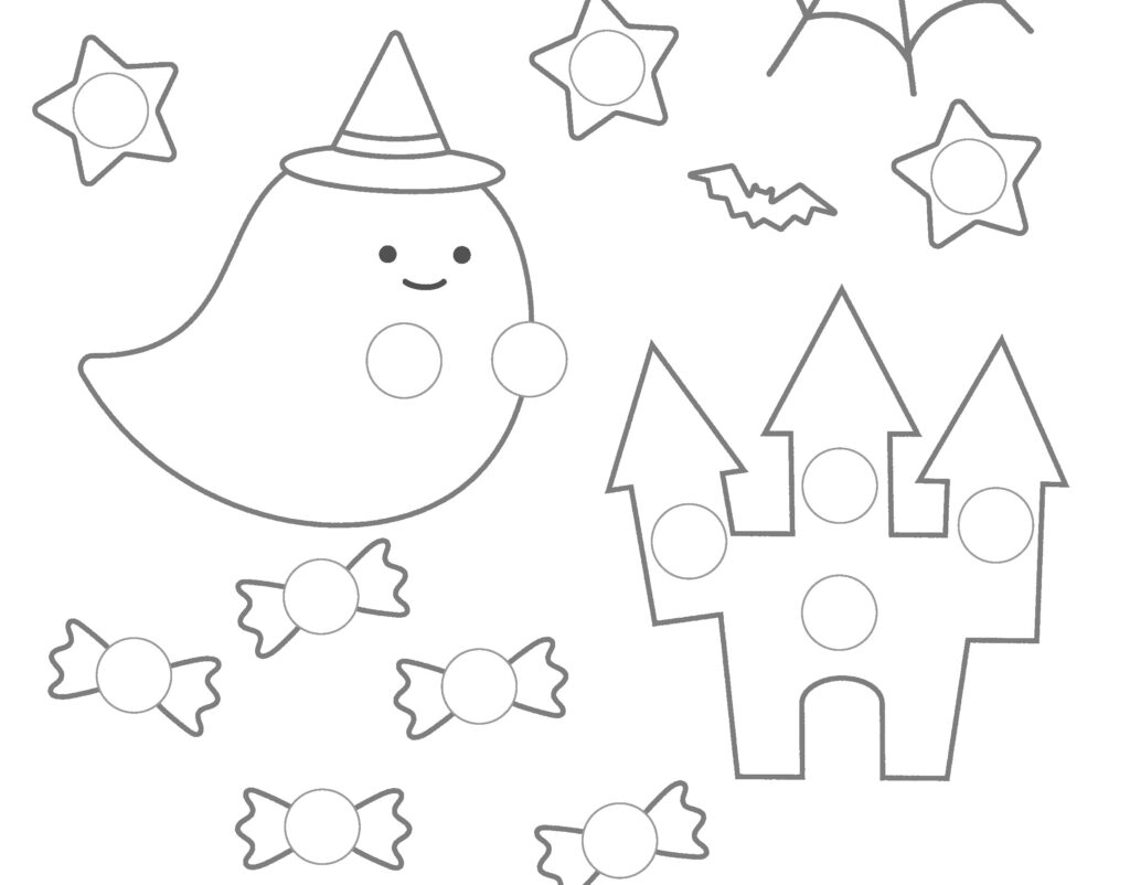 塗り絵＆シール貼りあそび【ハロウィン】 台紙