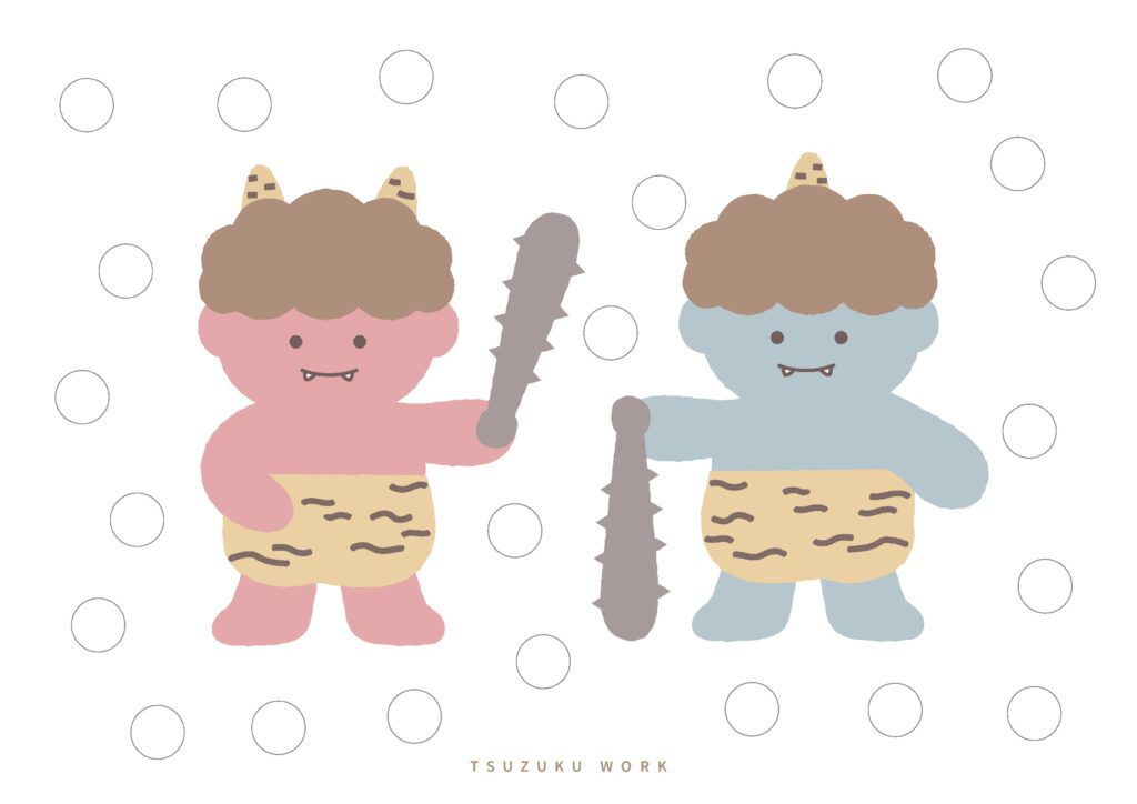 シール貼りあそび⌇鬼の的当てポスター【節分・豆まき】台紙