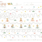 ひなまつりの運筆、なぞりがき、雛人形