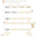 れんそうしりとり・しりとり・ことばのプリント・意味のしりとり・かわいい・かわいい知育プリント